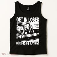 Get In Loser We're Going Slashing Horror Character Halloween Tank Top thumb 2
