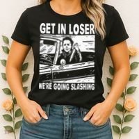 Get In Loser We're Going Slashing Horror Character Halloween Women's T-Shirt thumb 2