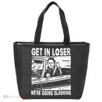 Get In Loser We're Going Slashing Horror Character Halloween Tote Bag thumb 0