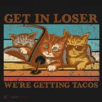 Get In Loser We're Getting Tacos Cats Coaster thumb 2