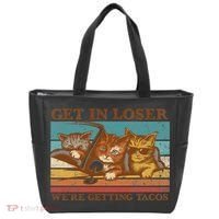 Get In Loser We're Getting Tacos Cats Tote Bag thumb 0