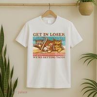 Get In Loser We're Getting Tacos Cats T-Shirt thumb 2