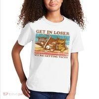 Get In Loser We're Getting Tacos Cats Kids T-Shirt thumb 2