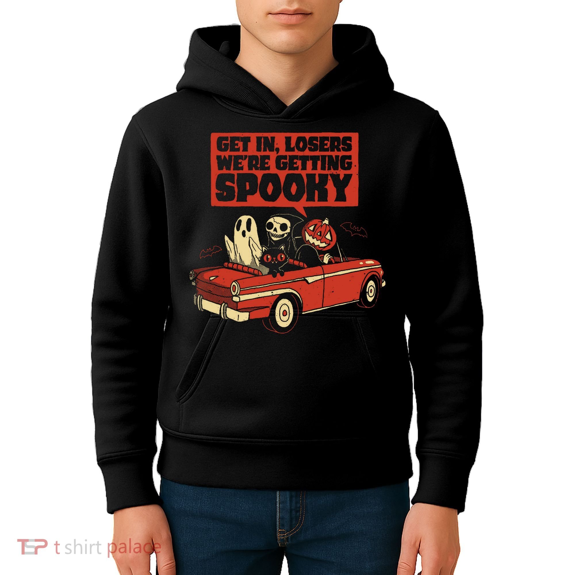 Get In Losers We're Getting Spooky Hallowen Kids Hoodie