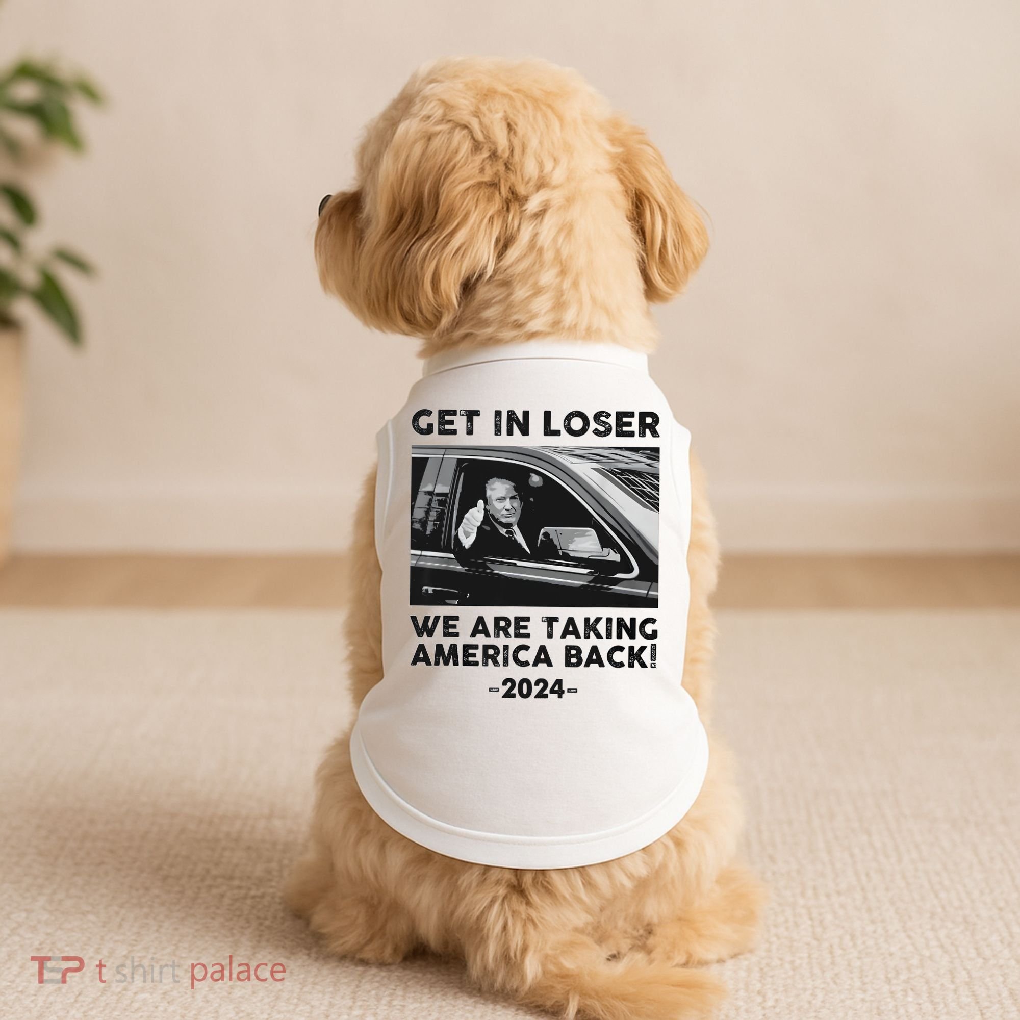 Get In Loser We Are Talking America Back Trump 2024 Doggie Tank