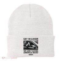 Get In Loser We Are Talking America Back Trump 2024 Beanie thumb 0