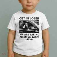Get In Loser We Are Talking America Back Trump 2024 Toddler T-Shirt thumb 2
