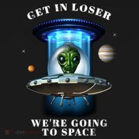 Get In Loser Funny Alien Going To Space Doggie Tank thumb 4
