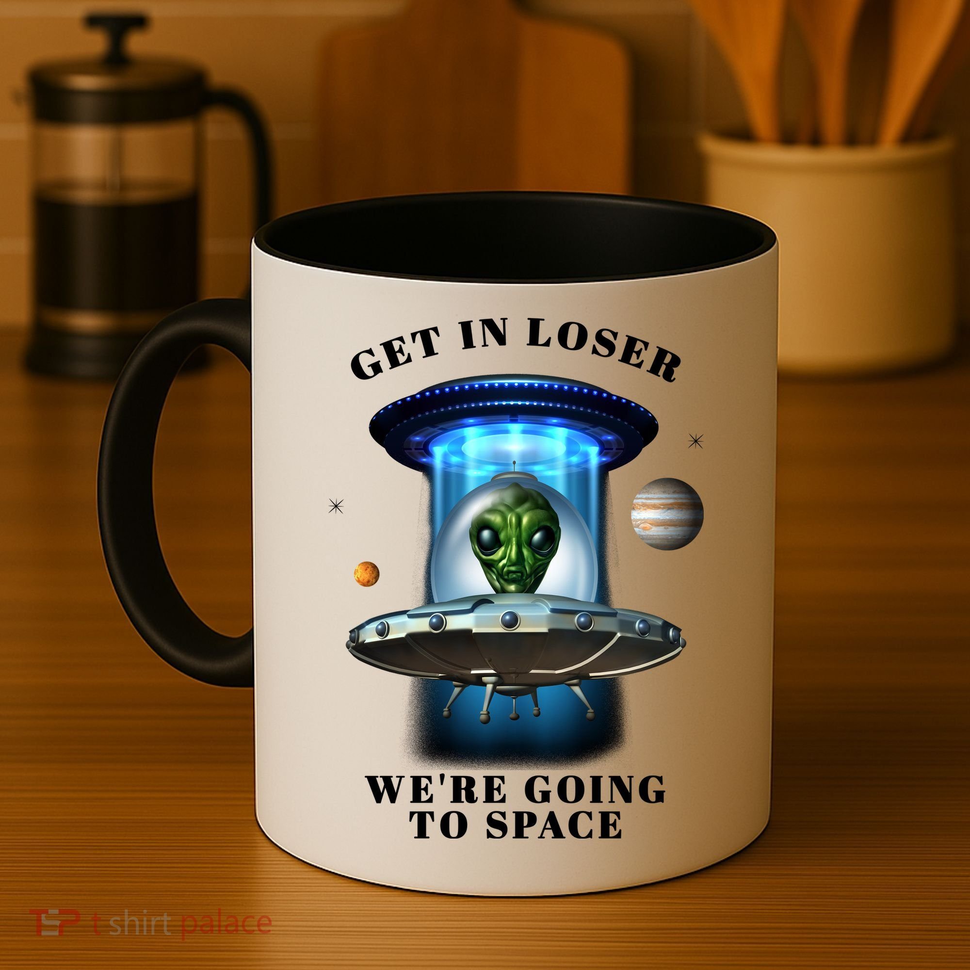 Get In Loser Funny Alien Going To Space Coffee Mug