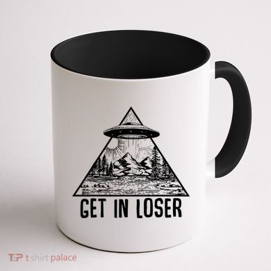 Get In Loser Alien Coffee Mug back