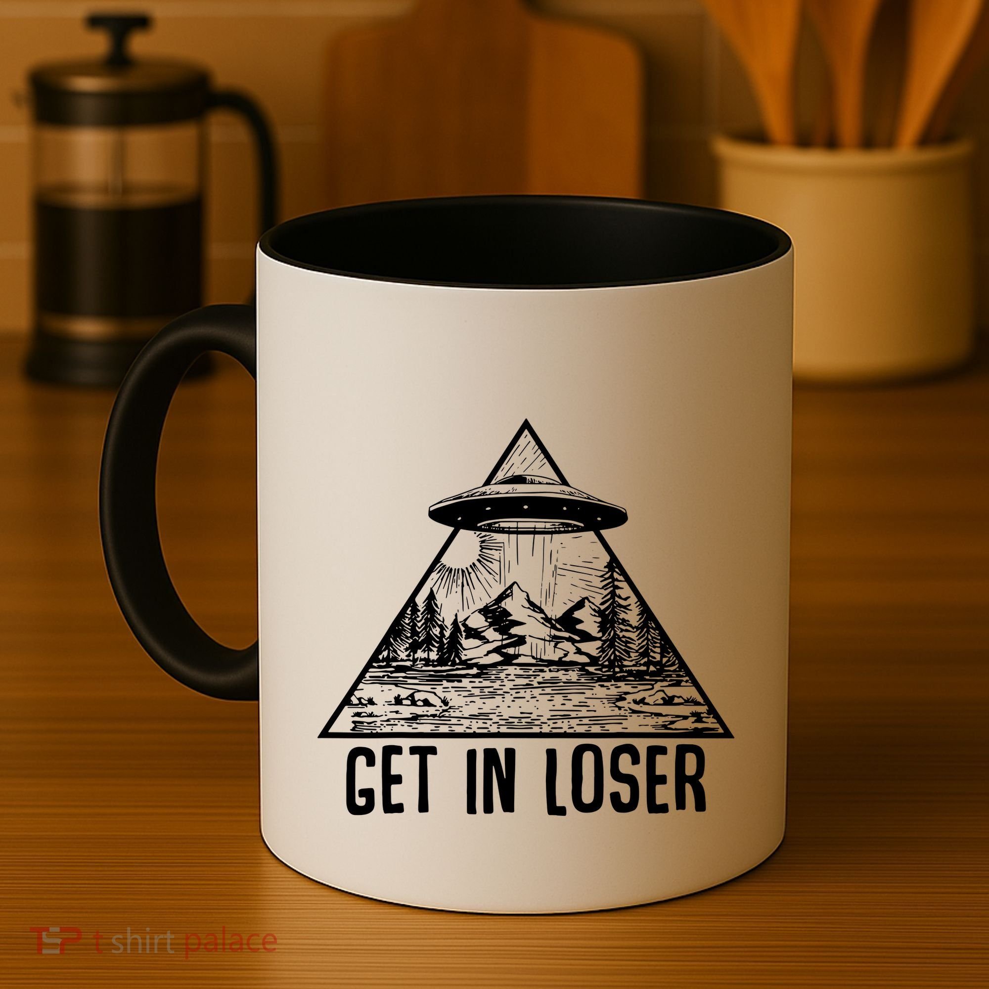 Get In Loser Alien Coffee Mug