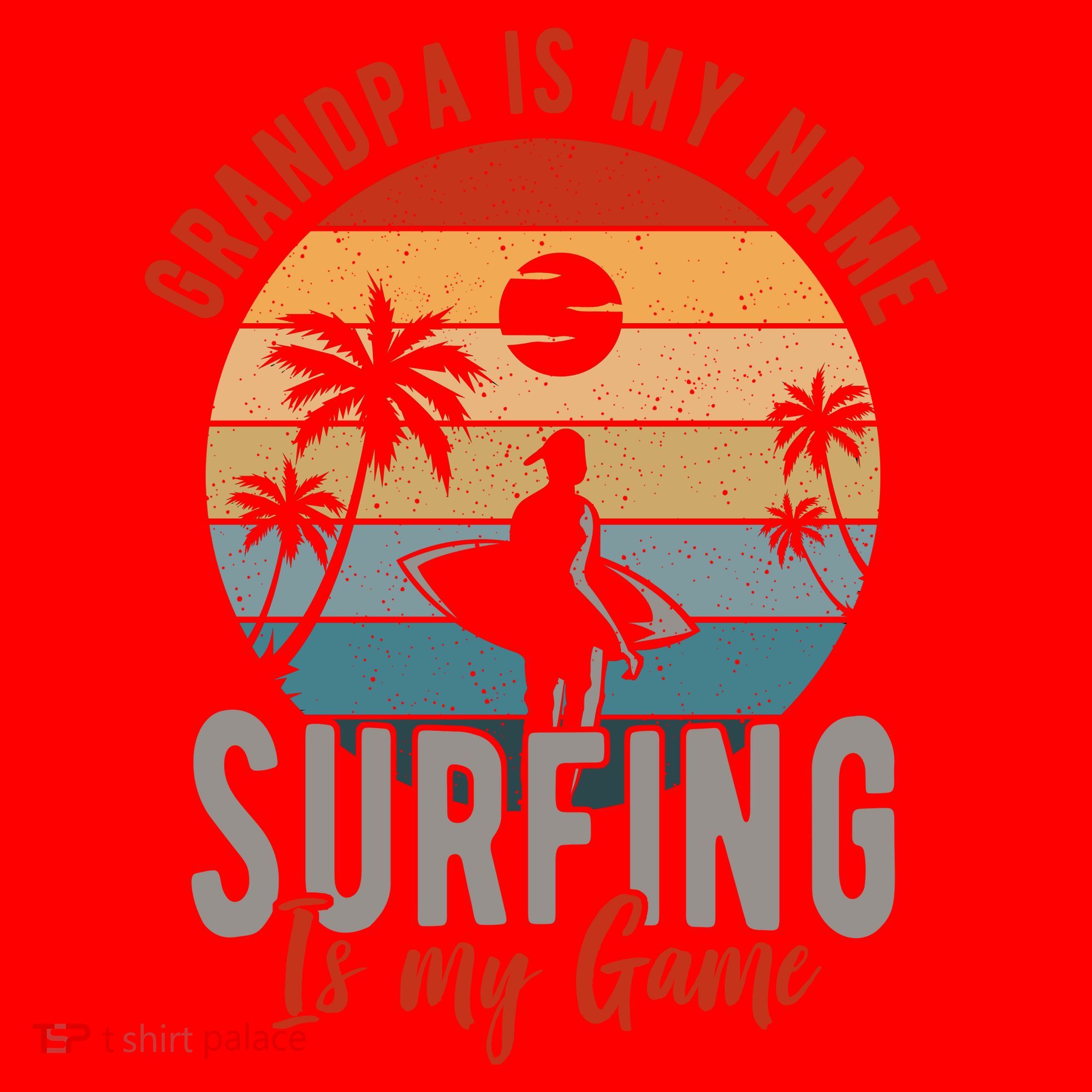 Grandpa Is My Name Surfing Is My Game Santa Hat