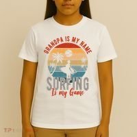Grandpa Is My Name Surfing Is My Game T-Shirt thumb 4