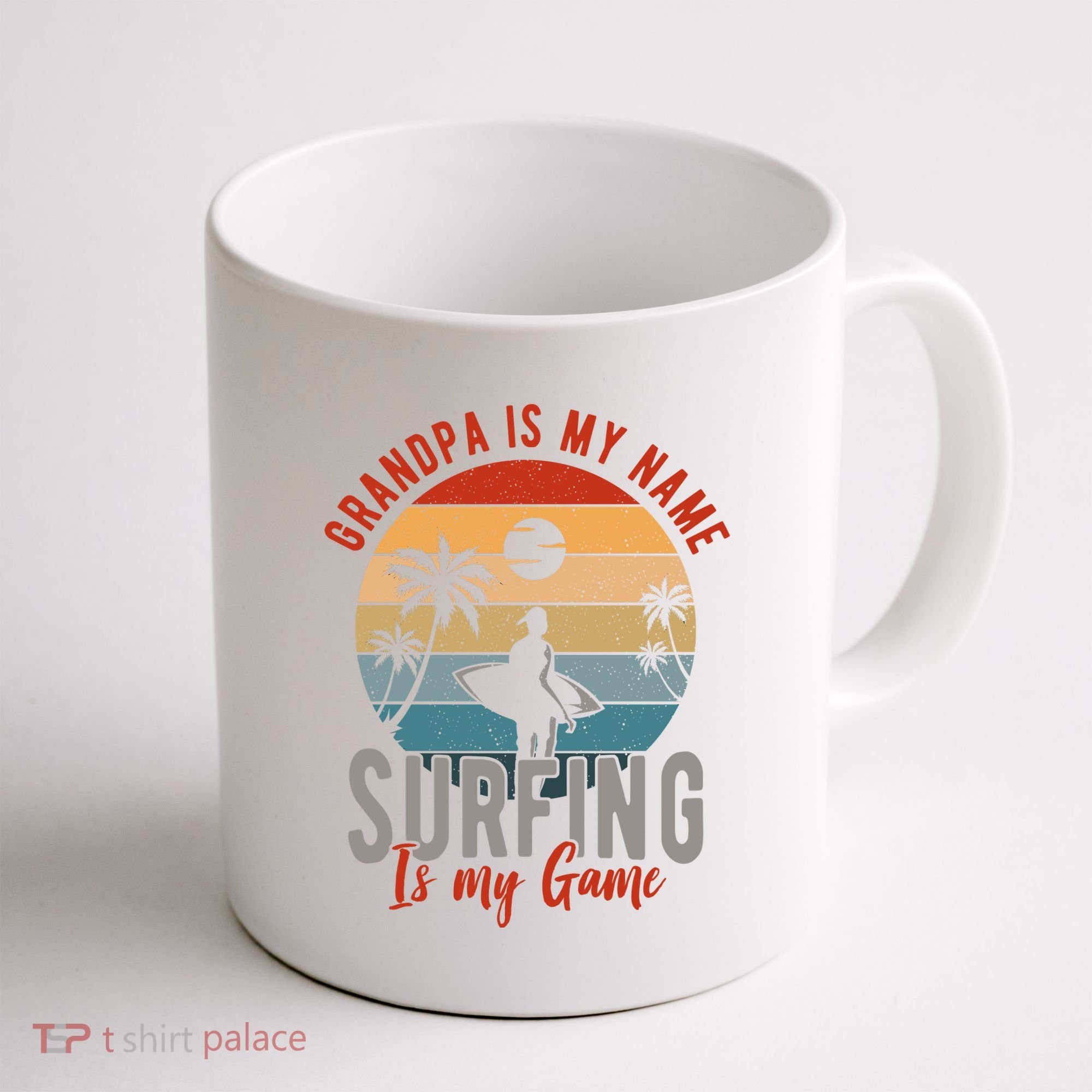 Grandpa Is My Name Surfing Is My Game Coffee Mug