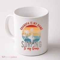 Grandpa Is My Name Surfing Is My Game Coffee Mug thumb 0