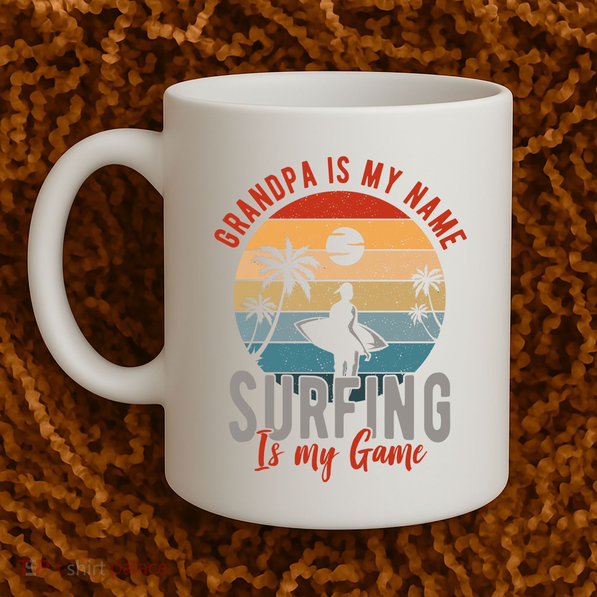 Grandpa Is My Name Surfing Is My Game Coffee Mug