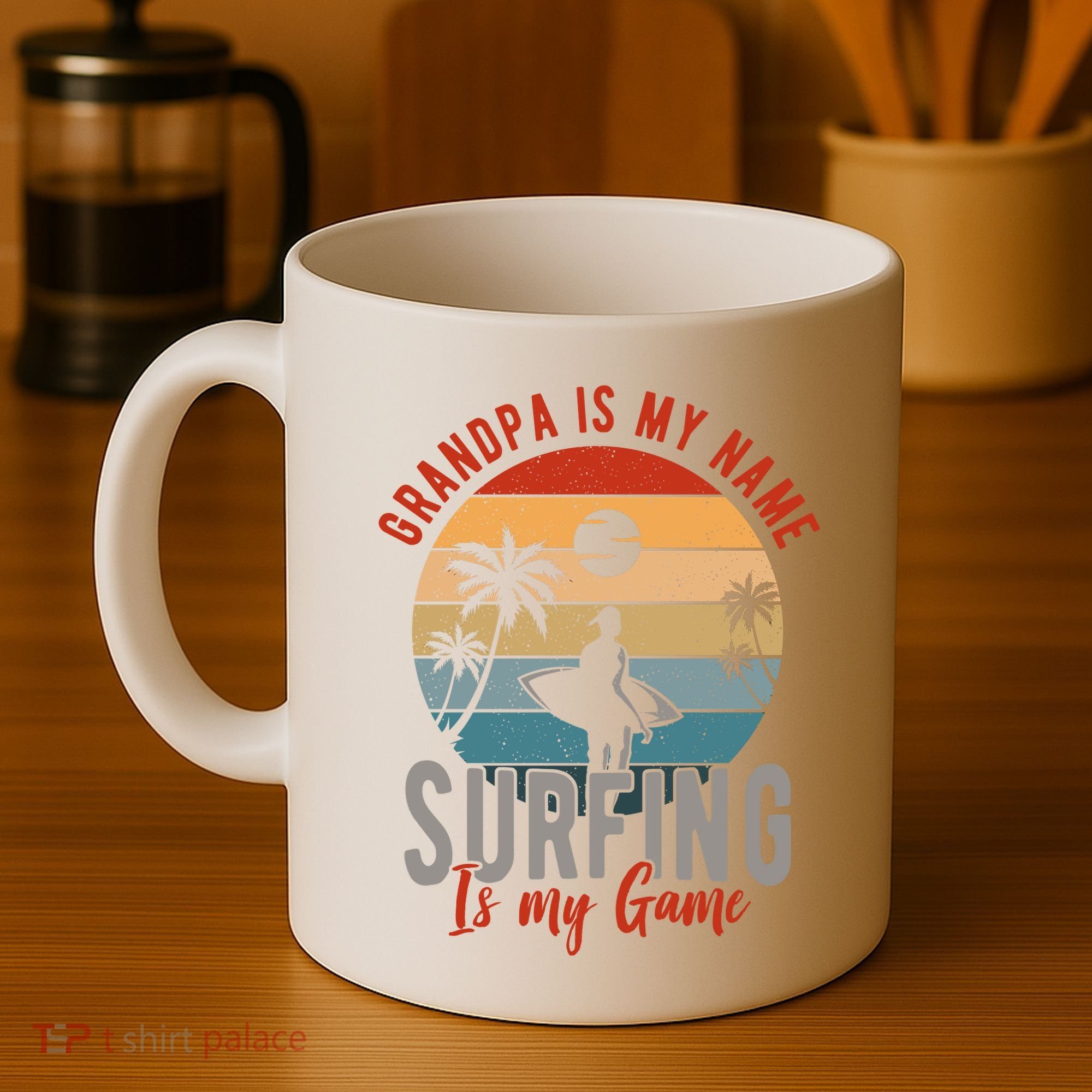 Grandpa Is My Name Surfing Is My Game Coffee Mug