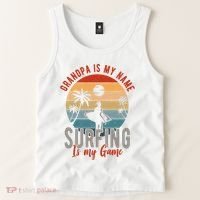 Grandpa Is My Name Surfing Is My Game Tank Top thumb 2