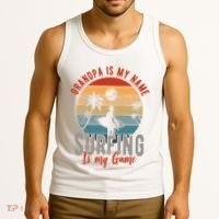 Grandpa Is My Name Surfing Is My Game Tank Top thumb 3
