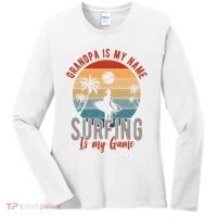 Grandpa Is My Name Surfing Is My Game Women's Long Sleeve Shirt thumb 0