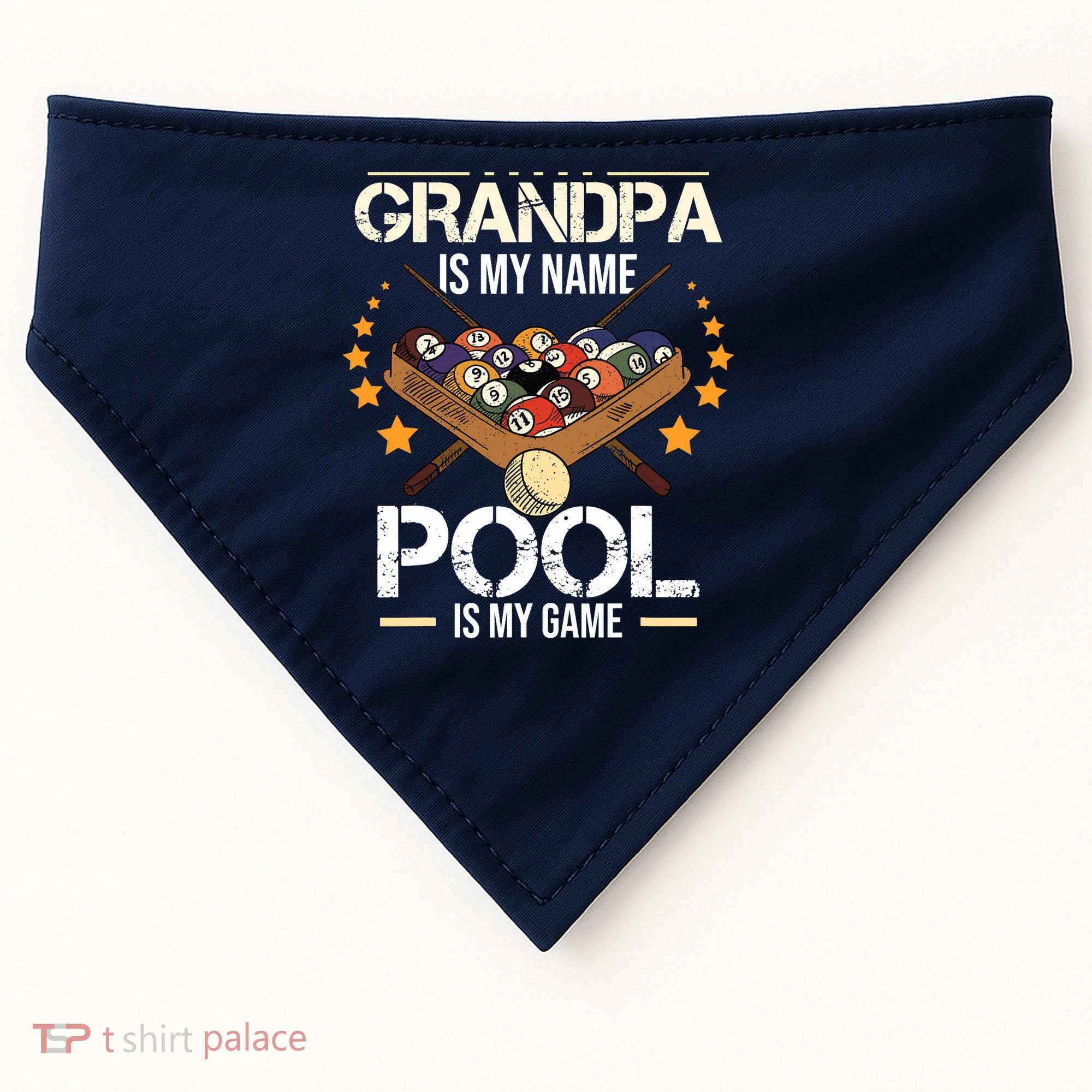 Grandpa Is My Name Pool Is My Game | Funny Billiard Player USA-Made Doggie Bandana