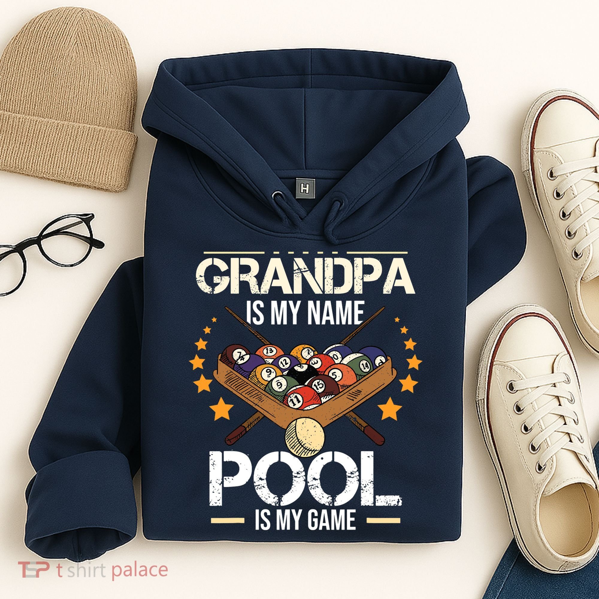 Grandpa Is My Name Pool Is My Game | Funny Billiard Player Hoodie