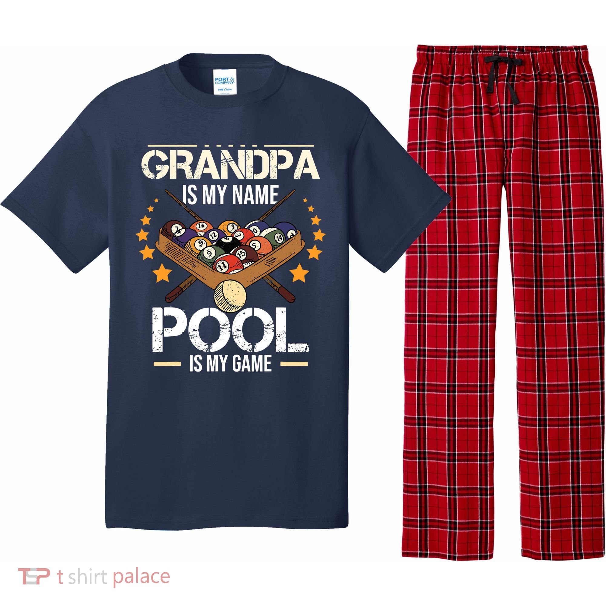 Grandpa Is My Name Pool Is My Game | Funny Billiard Player Pajama Set