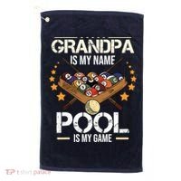 Grandpa Is My Name Pool Is My Game | Funny Billiard Player Golf Towel thumb 0