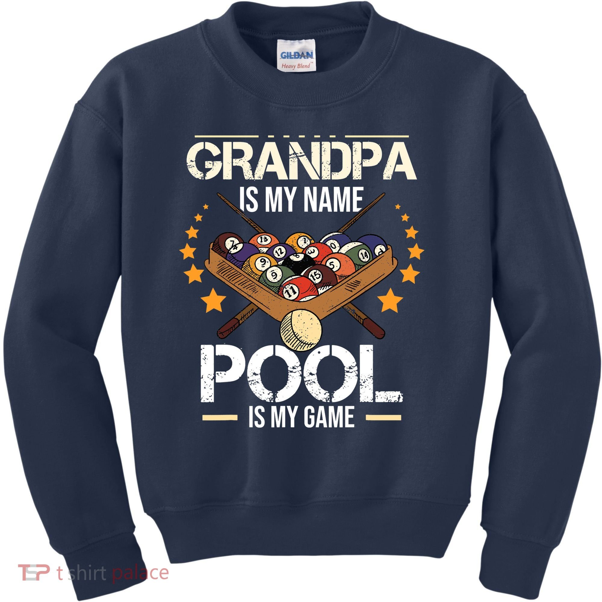 Grandpa Is My Name Pool Is My Game | Funny Billiard Player Kids Sweatshirt