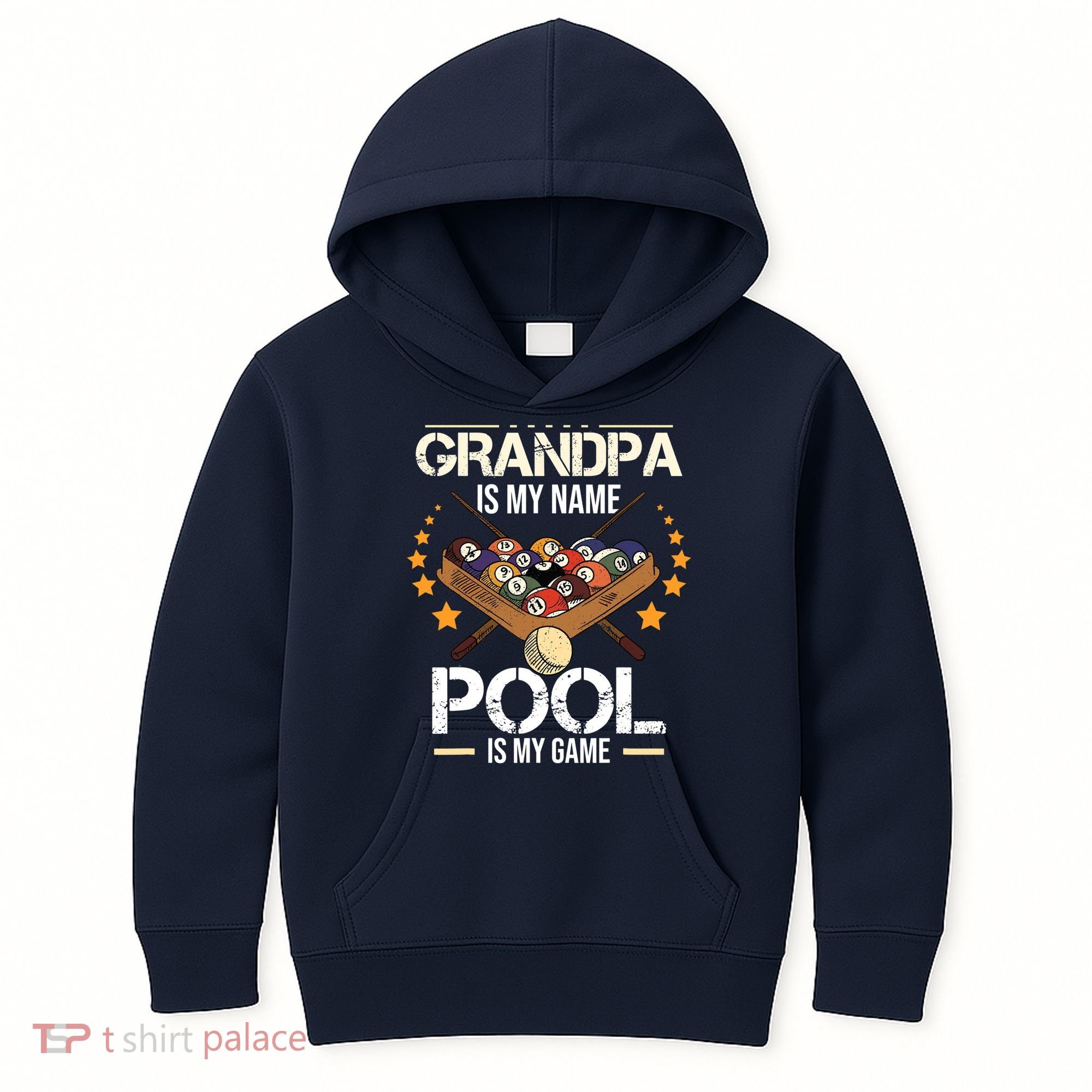 Grandpa Is My Name Pool Is My Game | Funny Billiard Player Kids Hoodie