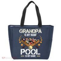 Grandpa Is My Name Pool Is My Game | Funny Billiard Player Tote Bag thumb 0