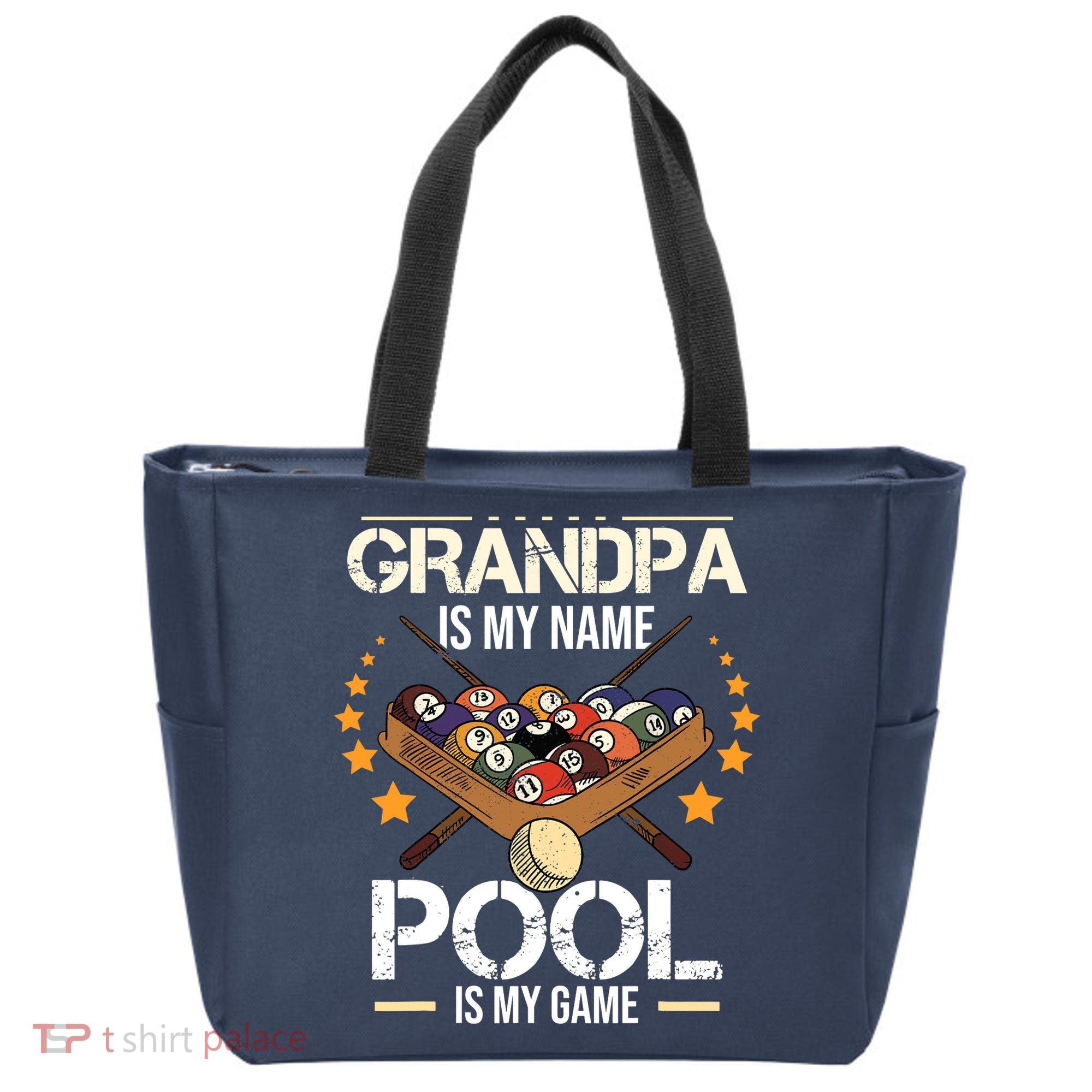 Grandpa Is My Name Pool Is My Game | Funny Billiard Player Tote Bag