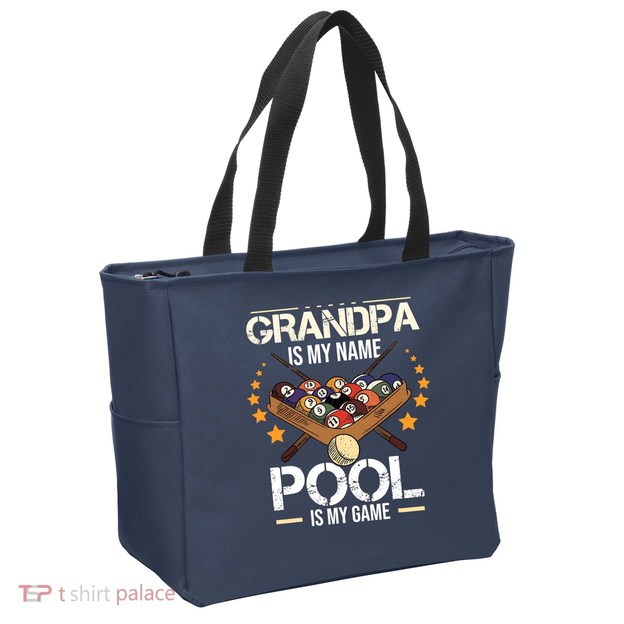 Grandpa Is My Name Pool Is My Game | Funny Billiard Player Tote Bag