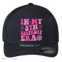 Groovy In My 8th Birthday Era Eight 8 Years Old Birthday Flexfit Unipanel Trucker Cap thumb 0