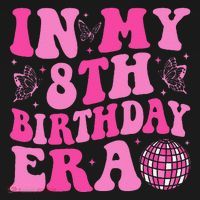 Groovy In My 8th Birthday Era Eight 8 Years Old Birthday Ornament thumb 1