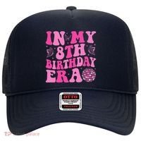 Groovy In My 8th Birthday Era Eight 8 Years Old Birthday Hat thumb 0