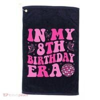 Groovy In My 8th Birthday Era Eight 8 Years Old Birthday Golf Towel thumb 0