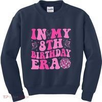 Groovy In My 8th Birthday Era Eight 8 Years Old Birthday Kids Sweatshirt thumb 0