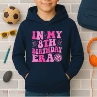 Groovy In My 8th Birthday Era Eight 8 Years Old Birthday Kids Hoodie thumb 2