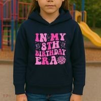 Groovy In My 8th Birthday Era Eight 8 Years Old Birthday Kids Hoodie thumb 3