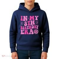 Groovy In My 8th Birthday Era Eight 8 Years Old Birthday Kids Hoodie thumb 4