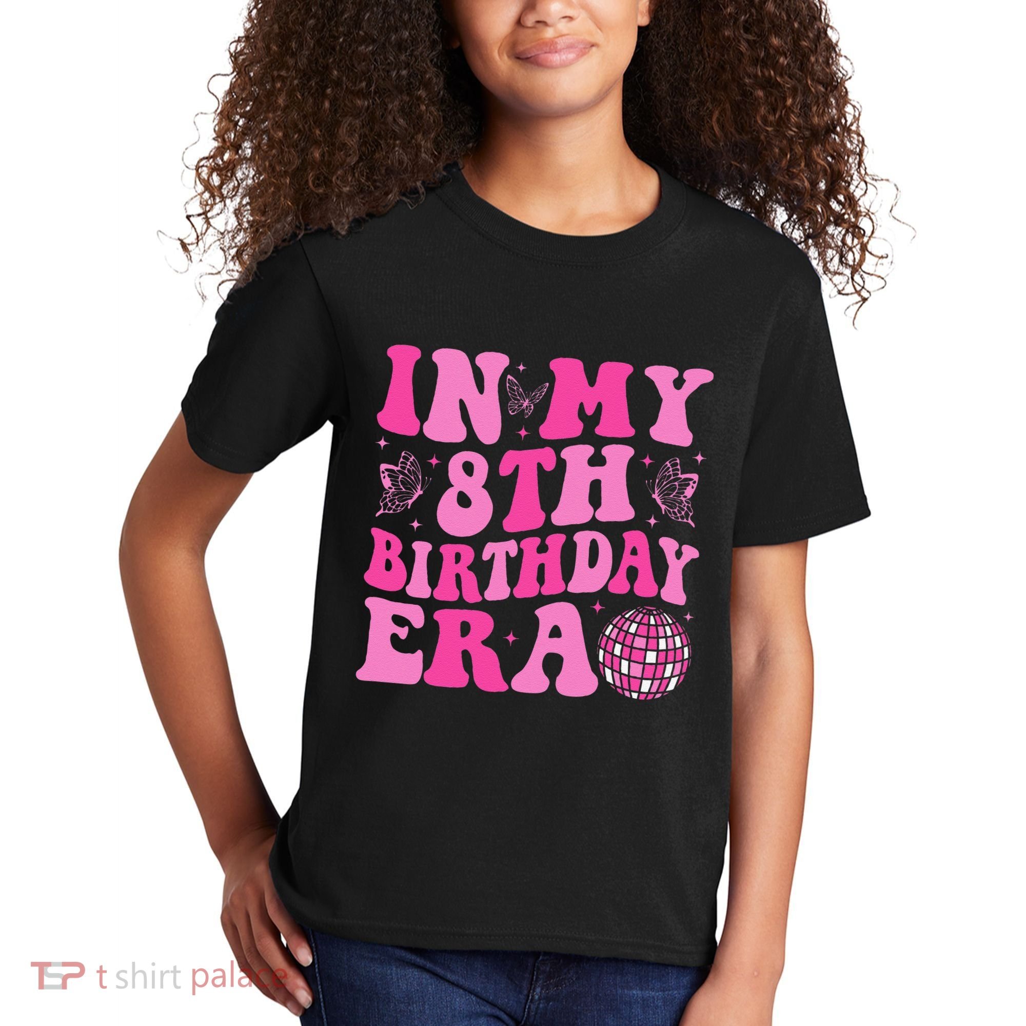 Groovy In My 8th Birthday Era Eight 8 Years Old Birthday Kids T-Shirt