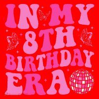 Groovy In My 8th Birthday Era Eight 8 Years Old Birthday Santa Hat thumb 1