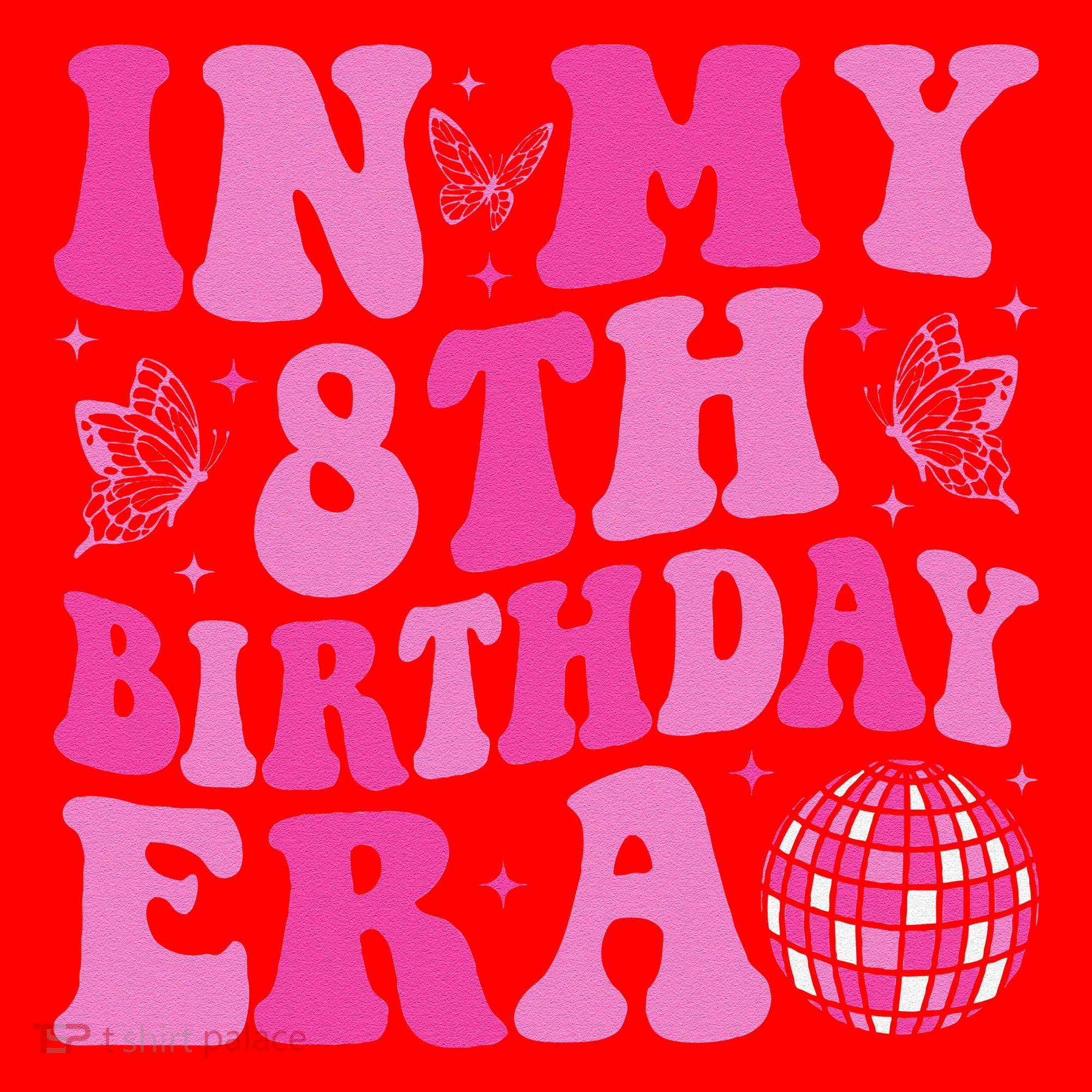 Groovy In My 8th Birthday Era Eight 8 Years Old Birthday Santa Hat