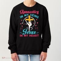 Gymnastics In My Veins Jesus In My Heart Funny Gift Women's Sweatshirt thumb 0