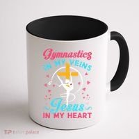 Gymnastics In My Veins Jesus In My Heart Funny Gift Coffee Mug thumb 1