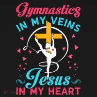 Gymnastics In My Veins Jesus In My Heart Funny Gift Baby Long Sleeve Bodysuit thumb 2