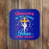 Gymnastics In My Veins Jesus In My Heart Funny Gift Coaster thumb 0