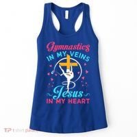 Gymnastics In My Veins Jesus In My Heart Funny Gift Women's Tank Top thumb 0