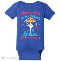 Gymnastics In My Veins Jesus In My Heart Funny Gift Baby Bodysuit thumb 0